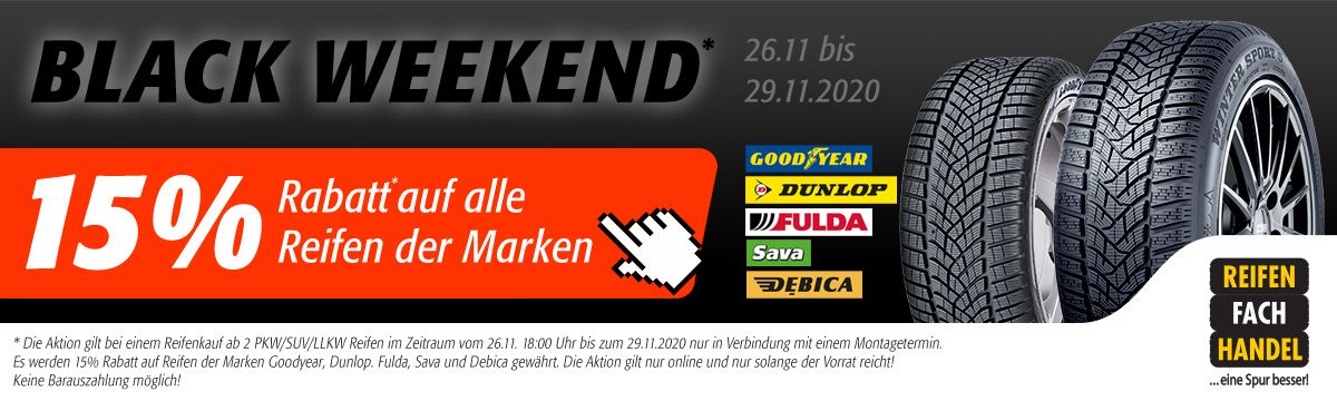 Bis zu 15% Rabatt auf Reifen Bis zu 15% Rabatt auf Reifen